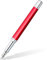 STAEDTLER Füllhalter triplus 474 F, Farbe Roaring Red, hochwertiges Metallgehäuse in ergonomischer Dreikantform, Stahlfeder F, mit Patrone in Schreibfarbe Blau, 474 F02-3