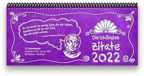Tischkalender- Planer 2022 „Zitate“ Buntkalender® Lila: Starten Sie in jede neue Woche mit einem Zitat! - XL-Kalender: 29,7 x 13,5 cm, quer, lila