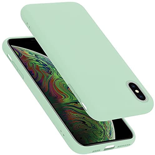 Cadorabo Custodia compatibile con Apple iPhone XS MAX in LIQUID VERDE CHIARO - Morbida Cover Protettiva Sottile di Silicone TPU con Bordo Protezione - Ultra Slim Case Antiurto Gel Back Bumper Guscio