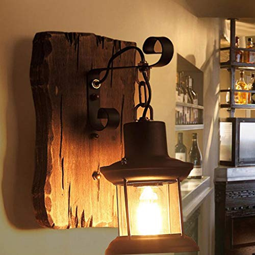 HYQJUNE Retro Wandlampe Vintage Industrielle Holz Metall Wandleuchten Nostalgie E27 Lichter Deckenlampe Korridor Innenhof Küchen Schlafzimmer Restaurant Café Innenbeleuchtung Lampe Leuchte,Style a