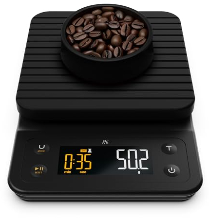 Greater Goods Digital Coffee Scale - for The Pour Over Coffee Maker | Brew Artisanal Java on a Coffee Scale with Timer | Great for French Press and General Kitchen Use | Designed in St. Louis