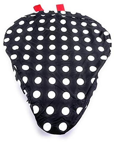 Marzoon Bunter Sattelbezug Sattelschutz Satteldecke Fahrrad Sattel Überzug, wasserfest (Schwarz mit weißen Punkten)