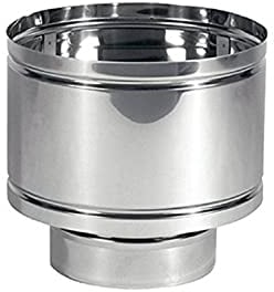 Antivento a botte con attacco tondo maschio in acciaio inox AISI 304 5/10 comignolo fumaiolo stufa camino diverse misure di diametro (Ø 80)