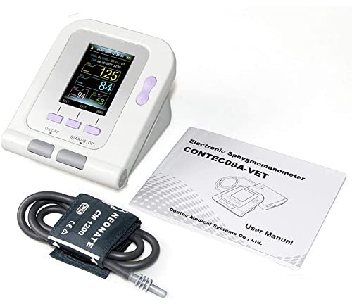 Digital Veterinary Blood Pressure Monitor Cuff,Electronic Sphygmomanometer for Dog/Cat/Pets Animal Care,3 Mode 3 Cuffs
