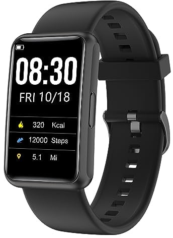 Cloudpoem Orologio Contapassi da Polso per Donna Uomo Bambini Anziani Senza Cellulare Senza APP Orologio Fitness Semplice 1.47 Pollici Activity Tracker Conta Calorie KM Cronometro Impermeabile IP68