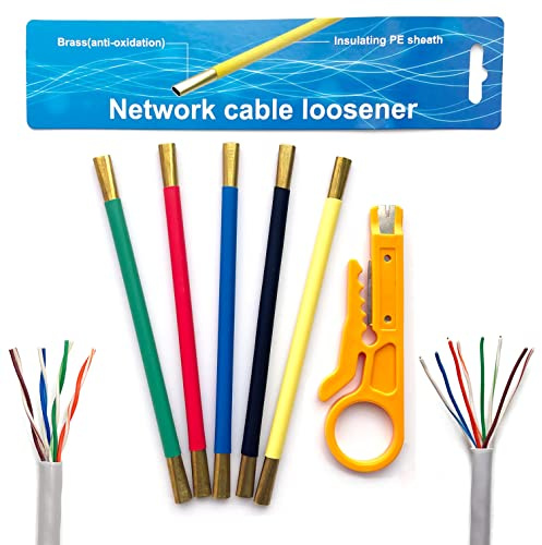 LIUJINCAN Untwist Tool for Twisted‑Pair Network Cables (CAT5/CAT6/CAT7 & RJ45) – Reduces Finger Discomfort & Boosts Efficiency for Large‑Scale Projects by Pro Technicians (Red, CAT5/6/7 Dual Headed)