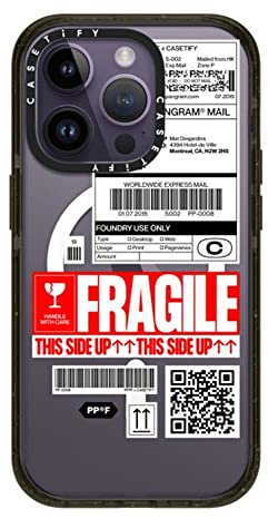 CASETiFY Impact iPhone 14 Pro Hülle [4X Fallgetestet in Militärqualität / 2,5 m Fallschutz/kompatibel mit Magsafe] - PP-0008 - Glänzendes Schwarz