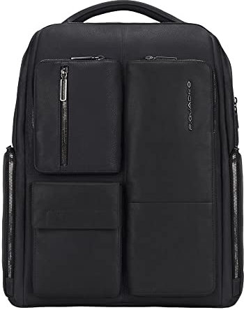 PIQUADRO Ronnie, Zaino Porta PC Uomo, Nero, 15.6