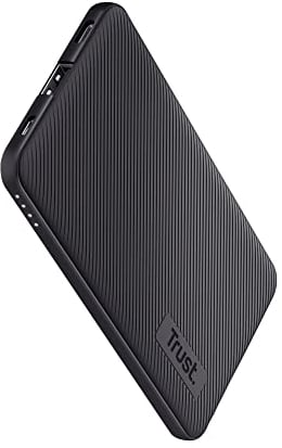 Trust Mobile Primo Batterie Externe Rapide 5000mAh, Power Bank Ultra Mince USB-C 3A, 2 Entrées, Chargeur iPhone, iPad, Apple, Samsung, Xiaomi, Huawei, Airpods, Téléphone Portable, Tablette