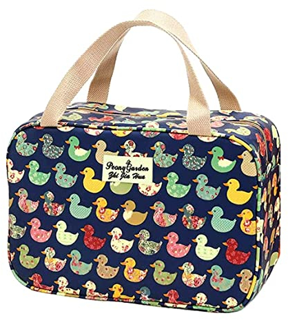 Kulturbeutel Damen Große Tragbare Damenkosmetiktasche Reise-Make-up-Tasche Wasserdichte Kosmetiktasche (Farbige Ente)