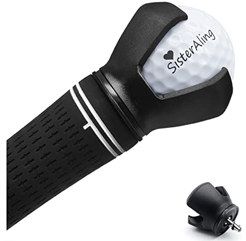 SisterAling Golf Ball Grabber for End of Putter, Screw-in 3-Prong Golf Ball Retriever for Putter,Back Saver Claw Tool Put On Putter Grip,Golf Ball Pick Up for Grip, Golf Sucker Accessories