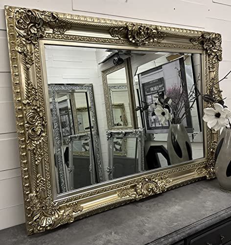 Fabulous Mirrors Antique Champagne LG Wall Mirror Ornate Baroque Decorative 120cm x 90cm - CLARENCE