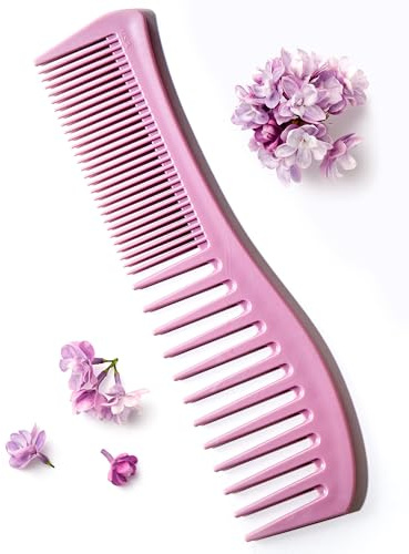Detangling Hair Comb for Women - 2-Sided Gentle Styling Comb With Wide and Fine Teeth - Conditioning and Detangling Comb for Thin, Thick, Curly, Straight, and All Other Womens Hair Types by Keranique