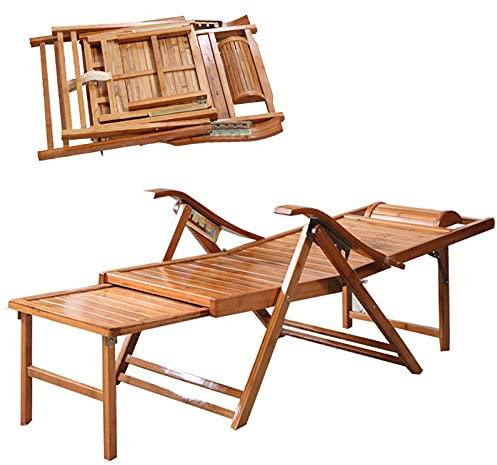 VVHUDA Chaise Longue de Jardin Pliante avec Repose-Pieds allongé, Dossier réglable à 5 Positions, Fauteuil inclinable pour l'extérieur Small Gift