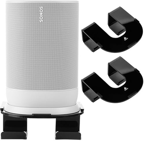 Aokicase Compatible with Sonos Move Holder Wall Mount Sonos Move Stand Accessories with Integrated Cable Management, Smart Home Speaker Accessories Rack (Sonos Move, Black) 2 Pieces