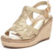 XTI 142320, Sandalias con cuña Mujer, Oro, 40 EU