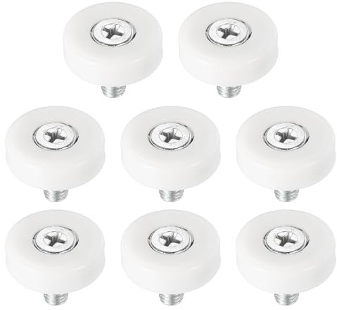PATIKIL Rodillos de Cajón de 22mm, Paquete de 8 Ruedas de Repuesto de Plástico para Poleas de Cajón con Rodamientos Pequeños