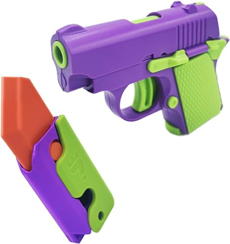 YUDANSI Stress Relief Gun Fidget Toys, 2PC 3D Printed Gun Knife Anxiety Relief Sensory Toys For Kids Adults, 8 9 10 11 12 Years Old Boys Girls Christmas Birthday Gifts Party Bag Fillers Relief Toys