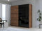 FORTE JAWA Schrank 220, Kleiderschrank, Schwebetürenschrank Industrial Schlafzimmer 2-türig Einlegeböden Kleiderstange, Dunkel Holzdekor: Schlameiche, 220 cm breit x 210 cm hoch x 61 cm tief