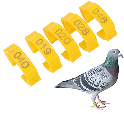 Wnvivi 50 Stück Hühnerbeinringe, einziehbare 6 Schlitze, Hühner-Identifikations-Beinband, helle Farbe, Geflügelfüße, Ringe für Huhn, Ente, Gans