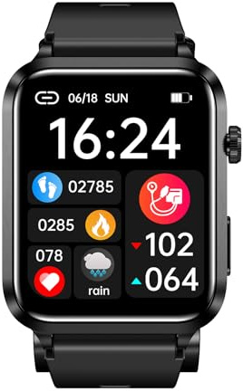 Kardena® Care Air 2 Montre de santé 2024 Connecte Tension Arterielle avec micro-airbag innovante pour homme et femme Étanche IP68 Noir 8 mesures de santé