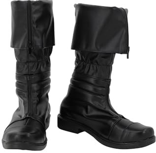 NoryNick Cloud Strife Cosplay Stivali Cloud Stivali Nero Pelle PU Scarpe Stivali FF7 Cloud Strife Costume Halloween Carnevale Cos Accessori, Nero , 43
