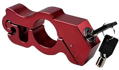 thirei Motorcycle Lock, Grip Lock, Motorbike Lock, for Locking Motorbikes or Bikes, Suitable for Scooters, Motocross Bikes etc, Red