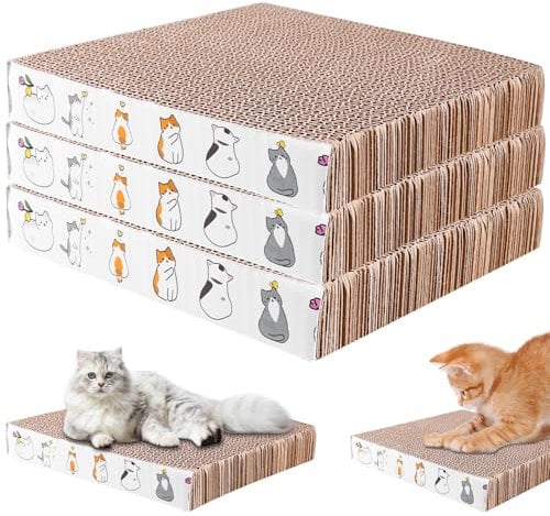 Vaileal - Lot de 3 griffoirs pour chat - 21 x 21 x 3,3 cm - En carton ondulé de qualité supérieure - Robuste - Carton à gratter double face pour chat - Pour l'entretien des griffes