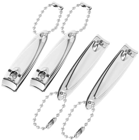 4 Stück Maniküre-Nagelknipser Klein Mit Feile Und Kette, Zum Präzisen Kürzen Von Fingernägeln, Nagelknipser Aus Edelstahl Für Männer Und Frauen für Die Handtasche Oder Unterwegs, Maniküre Und Pediküre
