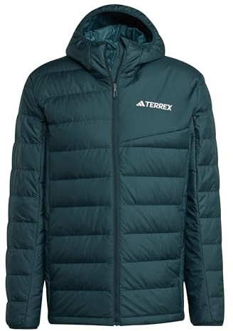 adidas Men's Terrex Multi Light Down CLIMAWARM Hooded Jacket, Aurora Ivy, L