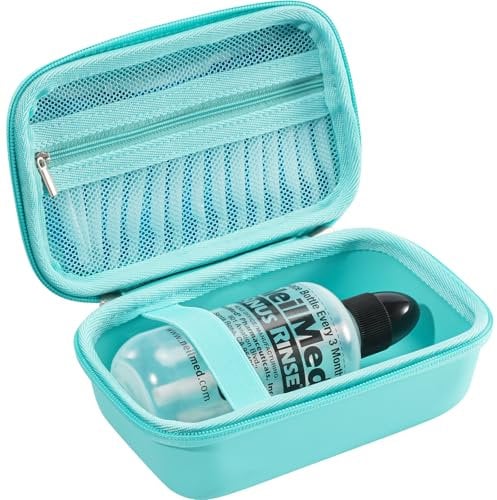 ProCase Reiseetui für NeilMed Sinus Rinse Nasendusche Set, Tragetasche für Maoever Neti Pot Nasenspülkanne, Tasche für Sinus-Spülflasche und Nasenspülsalz Nasenwasch-Salzpaketen Etui -Blau