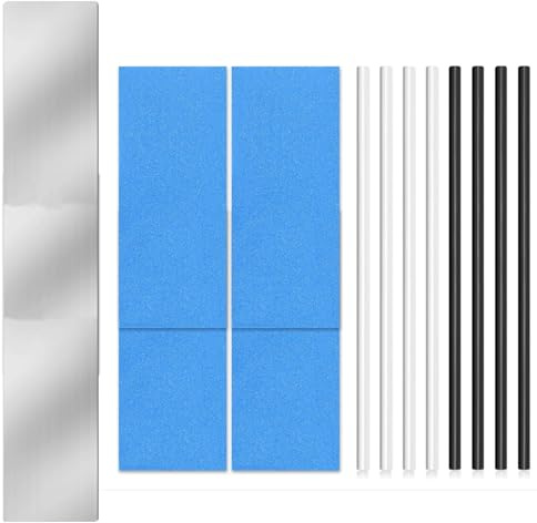 BDHI Snowboard-Reparaturset, 6 mm, P-Tex-Basisfüller mit 4 Struktur-Schleifpapier, 1 Schaber, Ptex-Skiwachs-Reparatur-Set zum Schutz von Ski und Snowboard (Y315-1), 8-teilig
