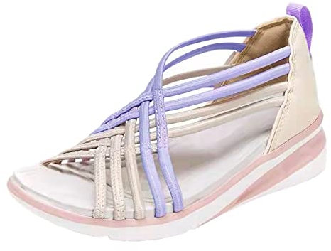 Sandales Et Nu-Pieds Femme Chaussure Été Mariage Cuir Pied Nu Chaussures Plates Pour Femmes Sandale Pantoufles Ete Élastique Confort Pieds Blanches Orthopédiques Les Tropeziennes Chic D'été Nue Corde