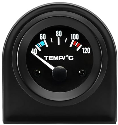 LKRXW Medidor de Temperatura del Agua para Coche 52mm Indicador Termómetro | Auto 12V Blanco Luz Puntero Manómetro Temperatura Agua Automóvil Calibre Instrumento Celsius