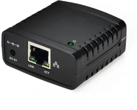 Kueohse USB 2.0 LRP Printserver Share A LAN Ethernet stampante di rete alimentatore USB HUB 100Mbps server stampa spina EU