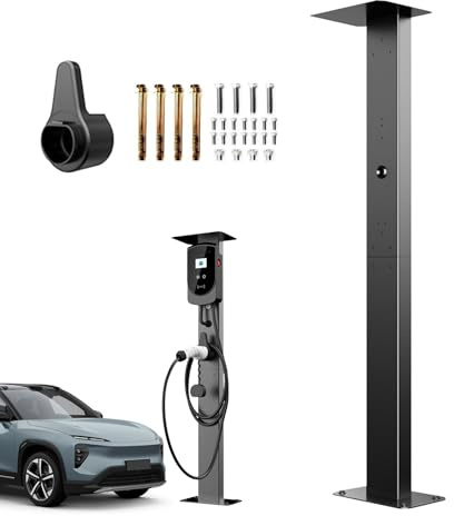 Mocoli EV Charger Pedestal, Electric Vehicle Charger Stand Freestanding Charging Station Stand Accessory Support Pole for EV Charging Station