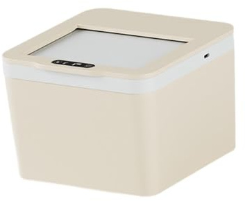 MagiDeal Poubelle à induction intelligente sans, facile à nettoyer, pratique et automatique, idéale pour un bureau, une chambre ou une cuisine, Jaune Crémeux, 4l