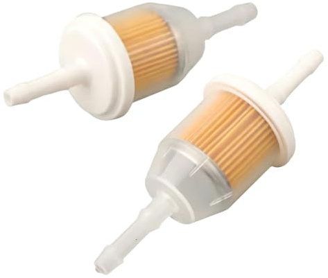 2 pcs Small Inline Fuel Filter Twin Pack for 6mm & 8mm Fuel Lines | Heavy-duty inline fuel filter blocks debris, fits motorcycles, cars, lawnmowers, generators, quad bikes, forklifts