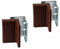 Gedotec Schrankaufhänger verstellbar Schrankhalter zum Schrauben | Abdeckkappe braun | Stahl verzinkt | Schrank-Aufhängung Tragkraft 150 kg | 2er Set - Befestigungen für Hängeschränke & Wand-Montage