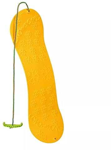 Snowboard FÜR Kinder Schlitten Board 77cm Kunststoff mit Seilgriff Plastik (Gelb)