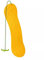 Snowboard FÜR Kinder Schlitten Board 77cm Kunststoff mit Seilgriff Plastik (Gelb)