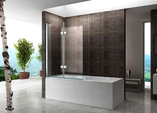 Pare-Baignoire/Porte de Baignoire en verre dépoli 130x140 cm