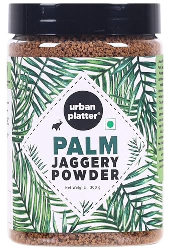 Urban Platter Palm Jaggery Powder 300g | Natural Unrefined Jaggery Sweetener | Rich Caramel Taste | Ideal for Tea, Coffee, Beverages, Baking & Cooking | Alternative to Refined Sugar