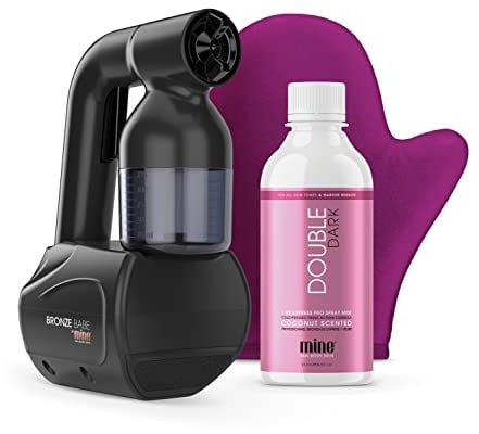 MineTan Bronze Babe Bräunungsspray-Set, tragbar, mit Bräunungslösung, Schwarz