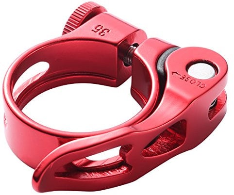 Quick Release Bicycle Seatpost Clamp 34.9mm Red