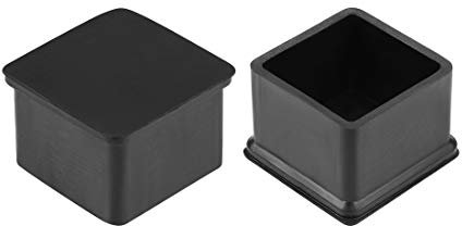sourcing map Rubber Furniture Caps 40mm x 40mm Square Shaped Table Chair Legs Covers 4Pcs