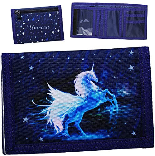 alles-meine.de GmbH Geldbörse - Einhorn - Unicorn - mit Sichtfenster - für Buskarte - Geldbeutel & Portemonnaie für Kinder - Geld - Folie - Busfahrkarte - Sichtfach - Kindergeldt..