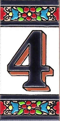 Numero civico esterno. Numeri civici esterni. Numero civico esterno moderno. Numero civico esterno ceramica. Nomi, indirizzi e segnaletica. Fatto a mano (Numero Quattro 4)
