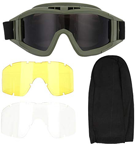 SolUptanisu Tactics Goggle, Tactics Goggles Airsoft Paintball Ski Antipolvo Antivaho Gafas de protección reemplazo para los ojos Gafas antivaho militares(Verde)