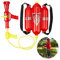 Relaxdays Set 2 Pistolas de Agua Mochila Bombero, Depósito de 2,5l, Extintor Incendio Juguete Niños, Juego Verano, Rojo/Amarillo